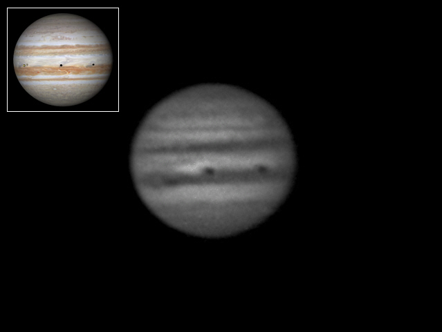 Jupiter mit 2 Mondschatten